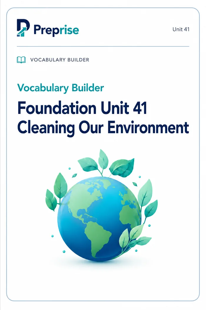 Foundation Unit 41 – Cleaning Our Environment kapağı